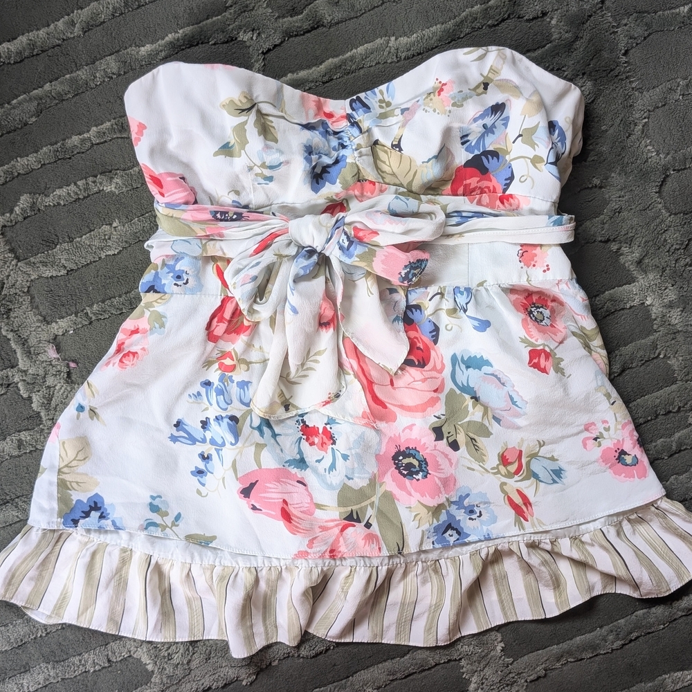 Nanette Lepore Strapless Floral Top